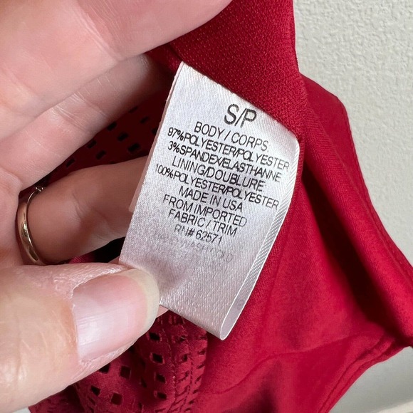 Saks Fifth Avenue‎ Women's Women's Eyelet Tank Dress Sleeveless Red Size S - Picture 7 of 12